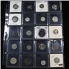 Image 1 : Page of 20 Mixed coins Barber 25c, Braided Hair 1c, Washington 25c, Jefferson 5c, Indian 1c, Buffalo