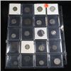 Image 2 : Page of 20 Mixed coins 3cs, Braided Hair 1c, Washington 25c, Liberty 5c, Indian 1c, Buffalo 5c