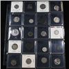 Image 1 : Page of 20 Mixed coins Barber 10c, Braided Hair 1c, Washington 25c, Liberty 5c, Indian 1c, Buffalo 5