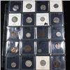 Image 1 : Page of 20 Mixed coins Barber 25c, Braided Hair 1c, Washington 25c, Jefferson 5c, Indian 1c, Buffalo