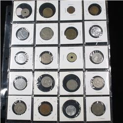Page of 20 Mixed Foreign coins