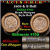 Image 1 : ***Auction Highlight*** Indian 1c Shotgun Roll, 1909 end, KEY date 's' mint on the other, Wow! (fc)