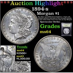 ***Auction Highlight*** 1894-s Morgan Dollar $1 Graded Choice Unc By USCG (fc)