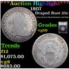 Image 1 : ***Auction Highlight*** 1807 Draped Bust Quarter 25c Graded vg+ By USCG (fc)