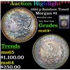 Image 1 : ***Auction Highlight*** 1882-p Rainbow Toned Morgan Dollar $1 Graded Choice+ Unc BY USCG (fc)