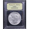 Image 4 : ***Auction Highlight*** 1934-p Peace Dollar $1 Graded GEM Unc By USCG (fc)