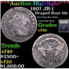 Image 1 : ***Auction Highlight*** 1807 JR-1 Draped Bust Dime 10c Graded vf++ By USCG (fc)