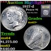 Image 1 : ***Auction Highlight*** 1927-d Peace Dollar $1 Graded Select+ Unc By USCG (fc)