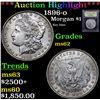 Image 1 : ***Auction Highlight*** 1896-o Morgan Dollar $1 Graded Select Unc By USCG (fc)