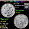 Image 1 : ***Auction Highlight*** 1902-s Morgan Dollar $1 Graded BU+ BY USCG (fc)