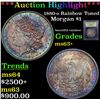 Image 1 : ***Auction Highlight*** 1880-o Rainbow Toned Morgan Dollar $1 Graded Select+ Unc By USCG (fc)