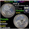 Image 1 : ***Auction Highlight*** 1841-p Seated Half Dollar 50c Graded Select Unc By USCG (fc)