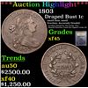 Image 1 : ***Auction Highlight*** 1803 Draped Bust Large Cent 1c Graded xf+ By USCG (fc)