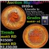 Image 1 : ***Auction Highlight*** 1920-s Lincoln Cent 1c Graded Choice+ Unc RD By USCG (fc)