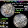 Image 1 : ***Auction Highlight*** 1900-p Rainbow Toned Morgan Dollar $1 Graded GEM Unc BY USCG (fc)