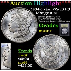 ***Auction Highlight*** 1904-o vam 22a I3 R6 Morgan Dollar $1 Graded GEM++ Unc By USCG (fc)