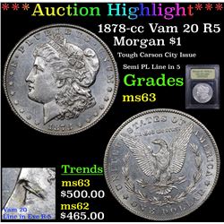 ***Auction Highlight*** 1878-cc Vam 20 R5 Morgan Dollar $1 Graded Select Unc BY USCG (fc)