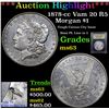 Image 1 : ***Auction Highlight*** 1878-cc Vam 20 R5 Morgan Dollar $1 Graded Select Unc BY USCG (fc)