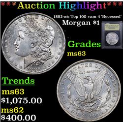 ***Auction Highlight*** 1882-o/s Top 100 vam 4 'Recessed' Morgan Dollar $1 Graded Select Unc By USCG