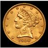 Image 2 : ***Auction Highlight*** 1900-p Gold Liberty Half Eagle $5 Graded Select Unc By USCG (fc)
