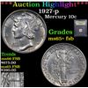 Image 1 : ***Auction Highlight*** 1927-p Mercury Dime 10c Graded GEM+ FSB BY USCG (fc)
