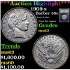 Image 1 : ***Auction Highlight*** 1909-s Barber Half Dollars 50c Graded Select Unc By USCG (fc)