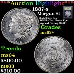 ***Auction Highlight*** 1887-s Morgan Dollar $1 Graded Select+ Unc BY USCG (fc)