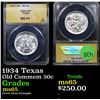 Image 1 : ANACS 1934 Texas Old Commem Half Dollar 50c Graded ms65 By ANACS