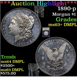 ***Auction Highlight*** 1890-p Morgan Dollar $1 Graded Select Unc+ DMPL By USCG (fc)