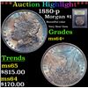 Image 1 : ***Auction Highlight*** 1880-p Morgan Dollar $1 Graded Choice+ Unc BY USCG (fc)