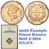 Image 8 : ***Auction Highlight*** 1857-c Charlotte Gold Dollar $1 Grades Select Unc (fc)