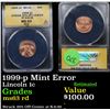 Image 1 : ANACS 1999-p Mint Error Lincoln Cent 1c Graded ms63 rd By ANACS