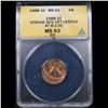 Image 2 : ANACS 1988-p Mint Error Lincoln Cent 1c Graded ms63 rb By ANACS