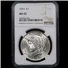 Image 2 : NGC 1922-p Peace Dollar $1 Graded ms63 By NGC