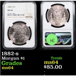 1882-s Morgan Dollar $1 Graded ms64 By NGC