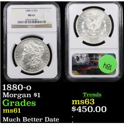 NGC 1880-o Morgan Dollar $1 Graded ms61 By NGC