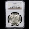 Image 2 : NGC 1923-p Peace Dollar $1 Graded ms63 By NGC