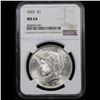 Image 2 : NGC 1922-p Peace Dollar $1 Graded ms64 By NGC