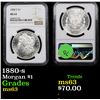 Image 1 : NGC 1880-s Morgan Dollar $1 Graded ms63 By NGC
