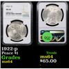 Image 1 : NGC 1922-p Peace Dollar $1 Graded ms64 By NGC