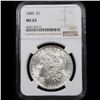 Image 2 : NGC 1889-p Morgan Dollar $1 Graded ms63 By NGC