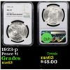 Image 1 : NGC 1923-p Peace Dollar $1 Graded ms63 By NGC