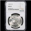 Image 2 : NGC 1923-p Peace Dollar $1 Graded ms63 By NGC
