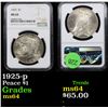 Image 1 : NGC 1925-p Peace Dollar $1 Graded ms64 By NGC