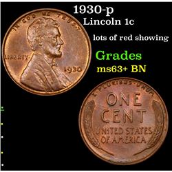 1930-p Lincoln Cent 1c Grades Select+ Unc BN