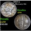 Image 1 : 1917-s Mercury Dime 10c Grades xf+