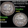 Image 1 : 1893 Columbian Old Commem Half Dollar 50c Grades Select AU