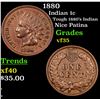 Image 1 : 1880 Indian Cent 1c Grades vf++
