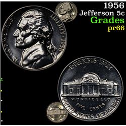 1956 Jefferson Nickel 5c Grades GEM+ Proof