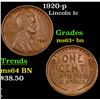 Image 1 : 1920-p Lincoln Cent 1c Grades Select+ Unc BN